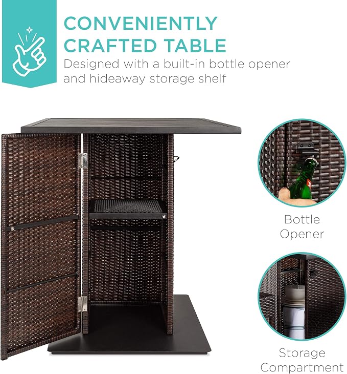 Best Choice Products 5-Piece Outdoor Wicker Bar Table Set - Image 2