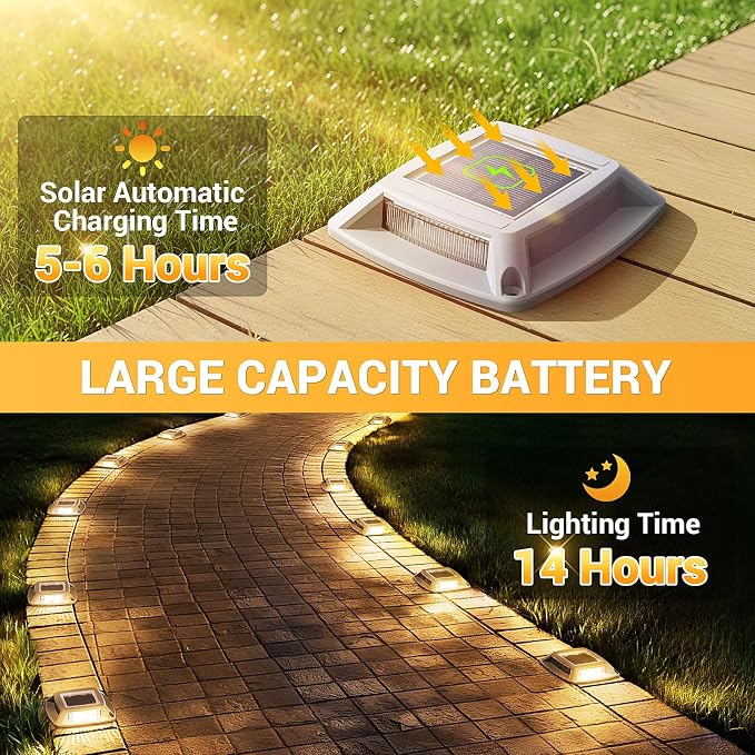 Solar Driveway Lights Outdoor 16 Pack, IP68 LED Solar Powered Waterproof - Image 4