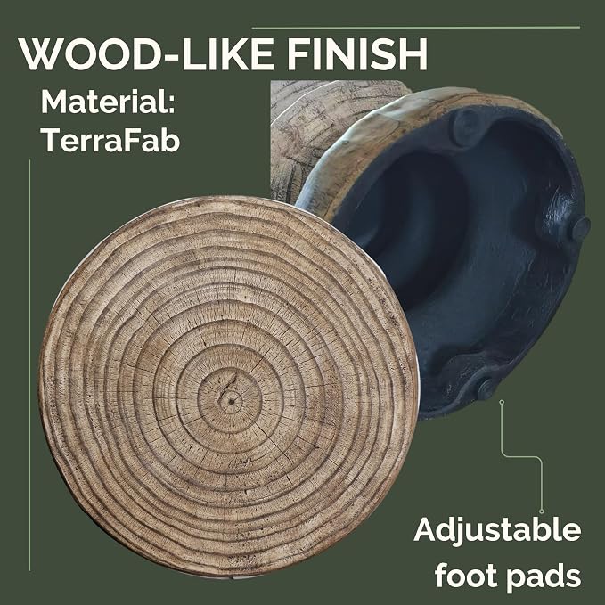 Afterglow Terrafab Material Outdoor Round Side Table, Natural Decorative Garden - Image 5