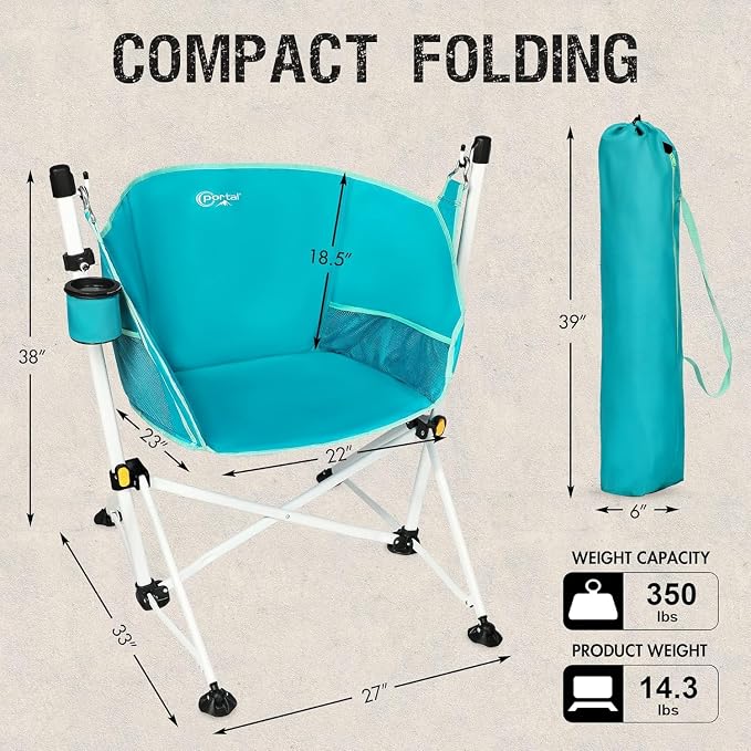 Portal Hammock Camping Chair Folding Rocking Chair Portable Swinging Chair - Image 2