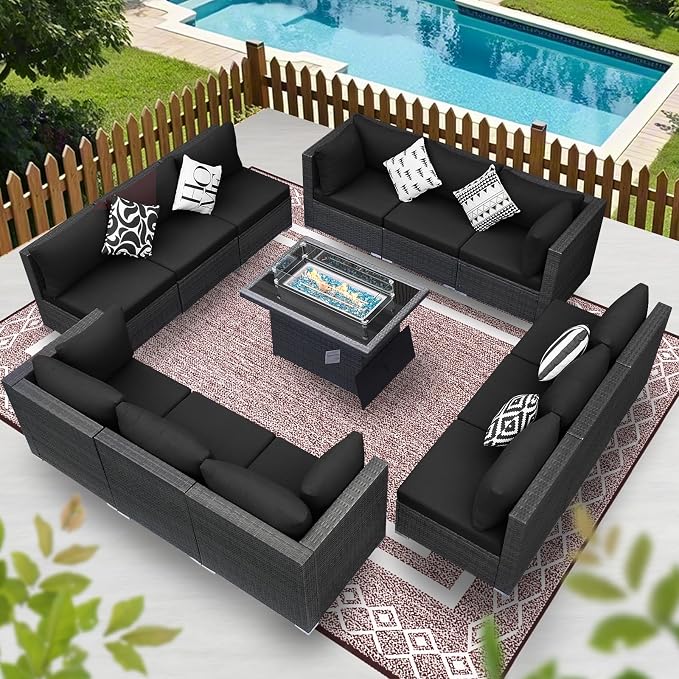 BULEXYARD 13 Piece High Back Outdoor Furniture Sets - Image 9