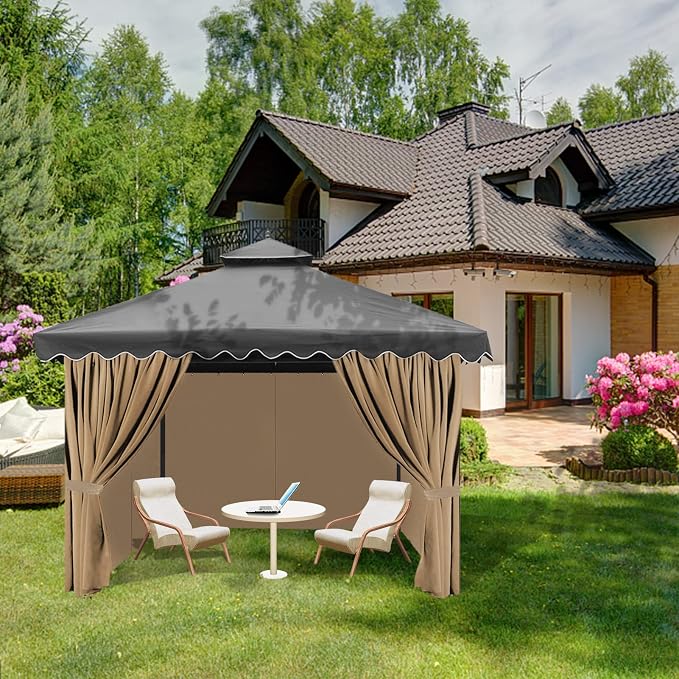 Gazebo Universal Replacement Privacy Curtain, 4-Panels Sidewall Curtains - Image 7