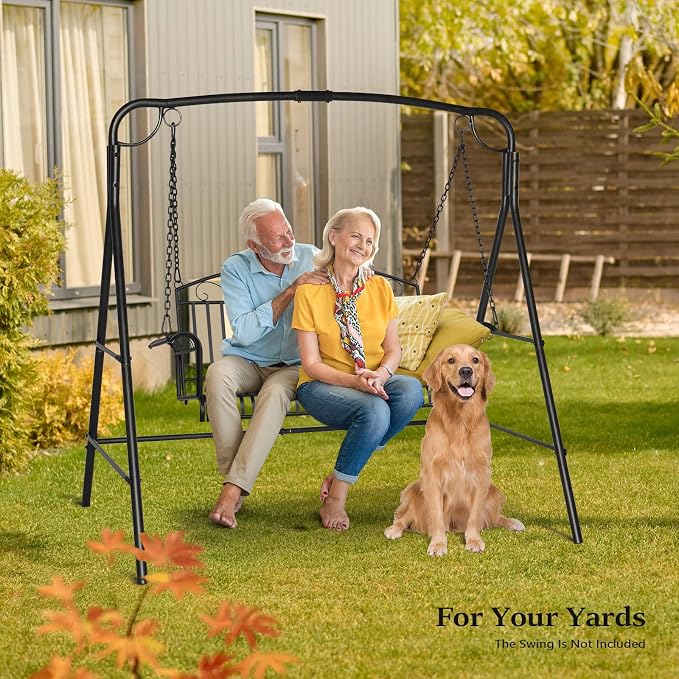 VINGLI Metal Porch Swing Frame, Heavy Duty 660 LBS Limit Steel Porch Swing Stand - Image 2