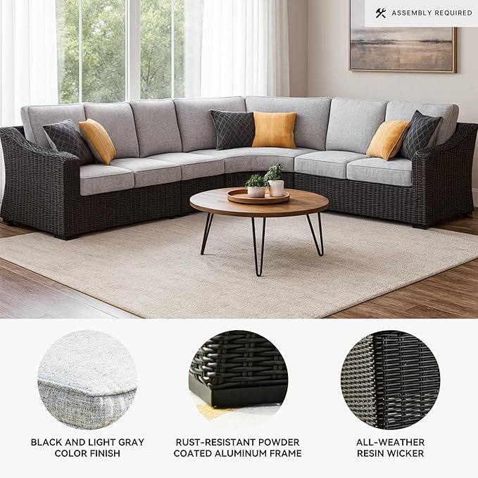 Signature Design by Ashley Beachcroft Curved Modern 4-Piece Outdoor Sectional - Image 4