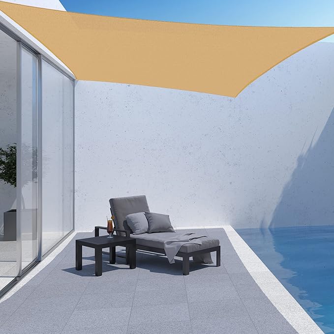 AsterOutdoor Sun Shade Sail Rectangle 16' x 16' UV Block Canopy - Image 5