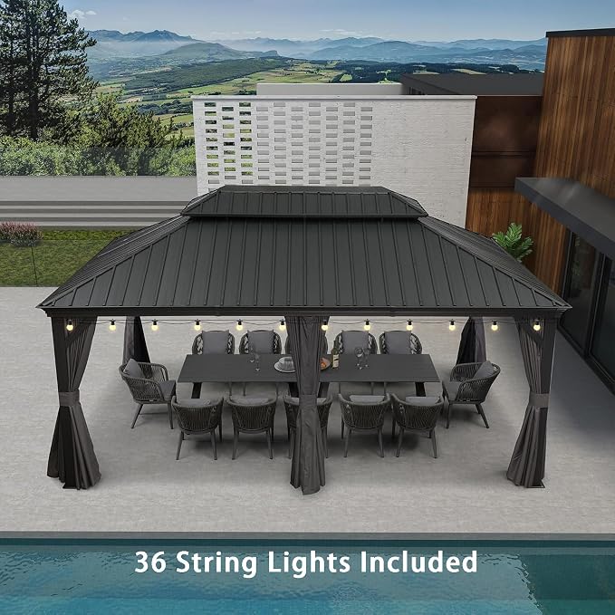 PURPLE LEAF 12' X 18' Aluminum Gazebo - Image 2