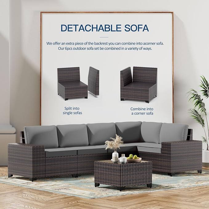 Kullavik 7 Pieces Outdoor Patio Furniture Set - Image 4