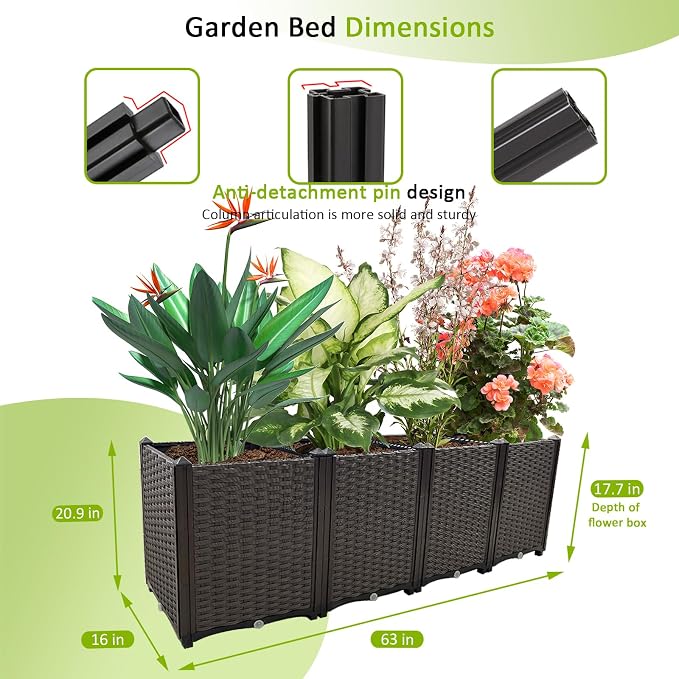 Large Planters for Outdoor Plants pots Elevated Garden Boxes Raised Garden Bed - Image 4