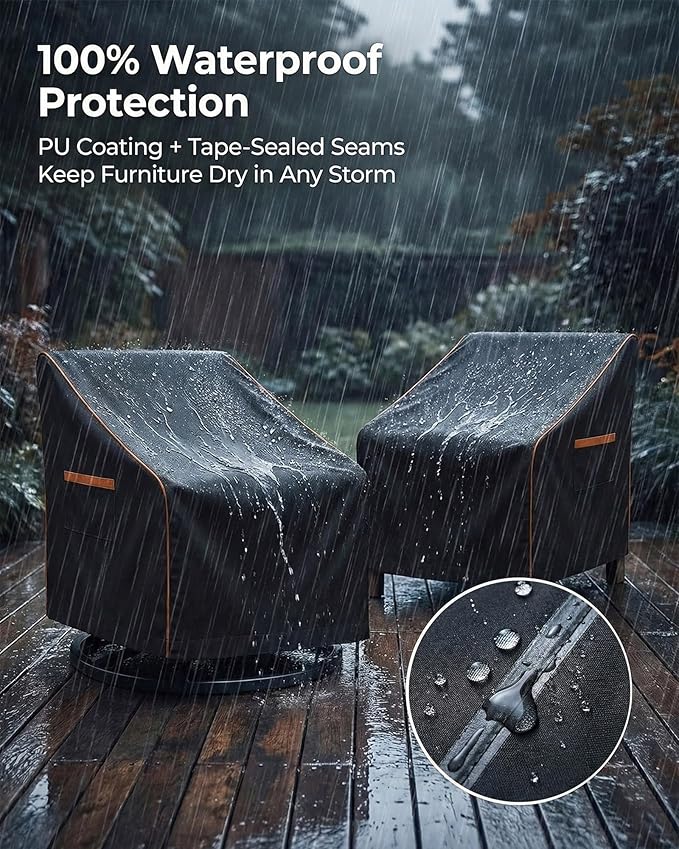 Outdoor Waterproof Patio Chair Covers, Heavy Duty Oxford Coating Weather - Image 4