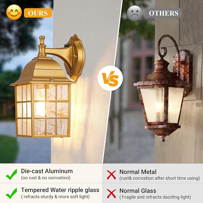 2-Pack Outdoor Porch Light Fixtures - Image 4