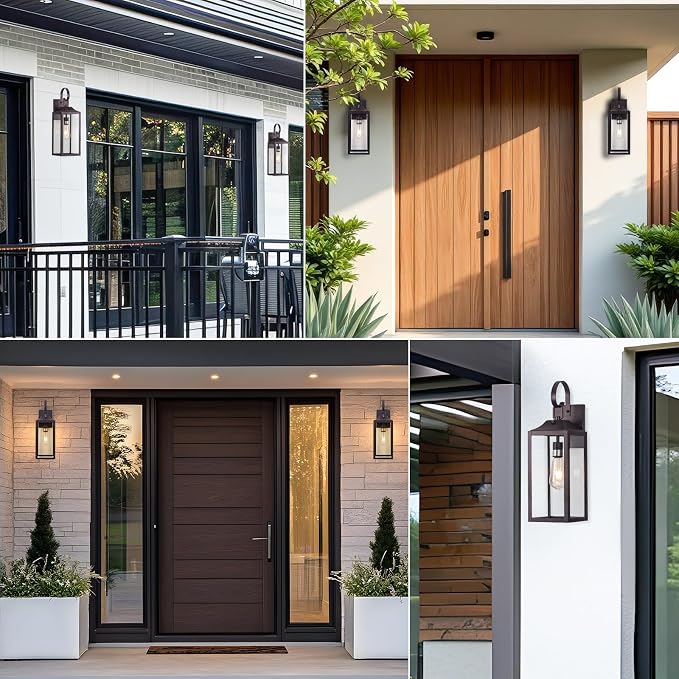 19" Dusk to Dawn Outdoor Lighting 2 Pack, Large Outdoor Wall Sconce Dusk to - Image 7