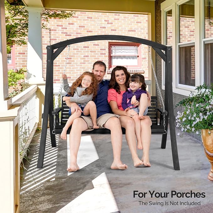 VINGLI 5FT Wooden Swing Frame, 1000LBS Heavy Duty A-Frame Porch Swing Stand - Image 7