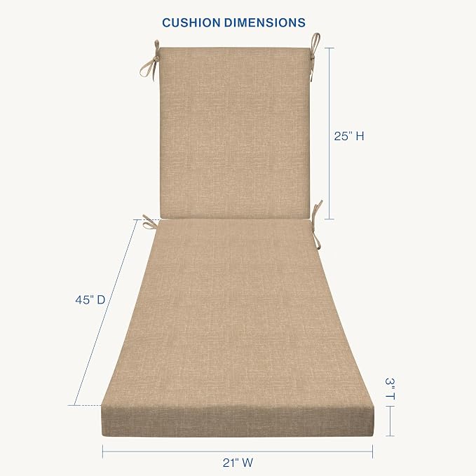 Honeycomb Outdoor Essentials Chaise Lounge, 21 x 70, Hampton Texture Neutral - Image 6