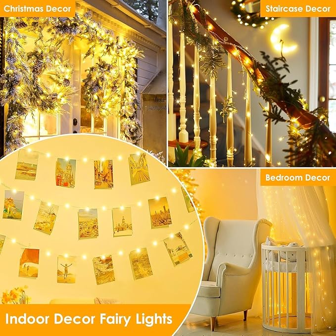 Extra Long 99Ft 300 LED Fairy Lights Plug in, Waterproof String Lights Outdoor - Image 6