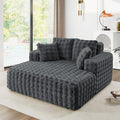 56" W Oversized Chaise Lounge Chair Indoor, Plush Faux Fur Sleeper Couch Sofa by JEEOHEY