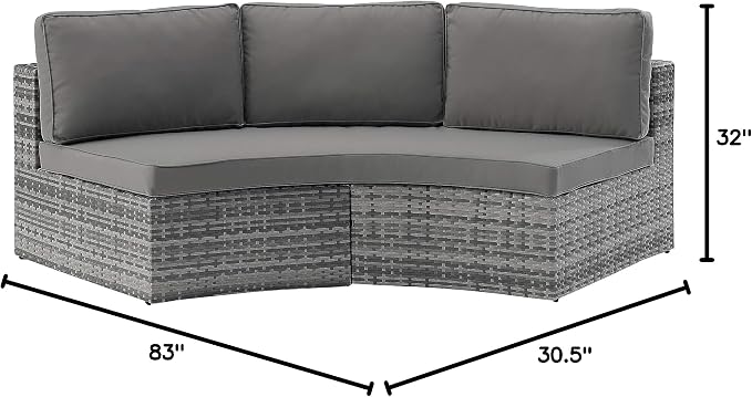 Crosley Furniture Catalina Outdoor Sectional Sofa, 3-Person Wicker Patio Couch - Image 2