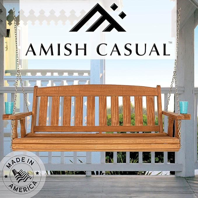 Amish Casual Heavy Duty 800 Lb Mission Treated Porch Swing - Image 4
