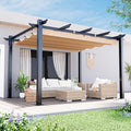 MELLCOM Retractable Pergola 10x13 Ft, Outdoor Aluminum Shelter by MELLCOM