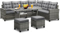 6-Piece Patio Furniture Set, Outdoor Sectional Sofa by KROFEM