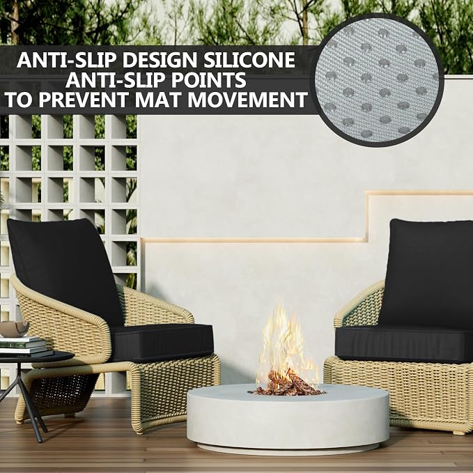 22" x 22" x 6" Outdoor Deep Seat Cushions Set - Image 6