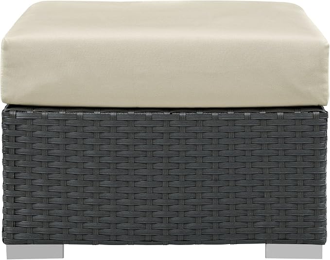 Modway EEI-1855-CHC-BEI Sojourn Wicker Rattan Outdoor Patio Coffee Table - Image 5