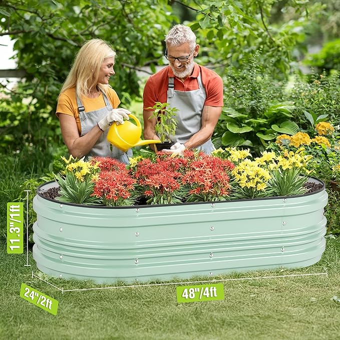 WORKPRO 4x2x1ft Galvanized Raised Garden Bed Set, Rust & Corrosion Protection - Image 2