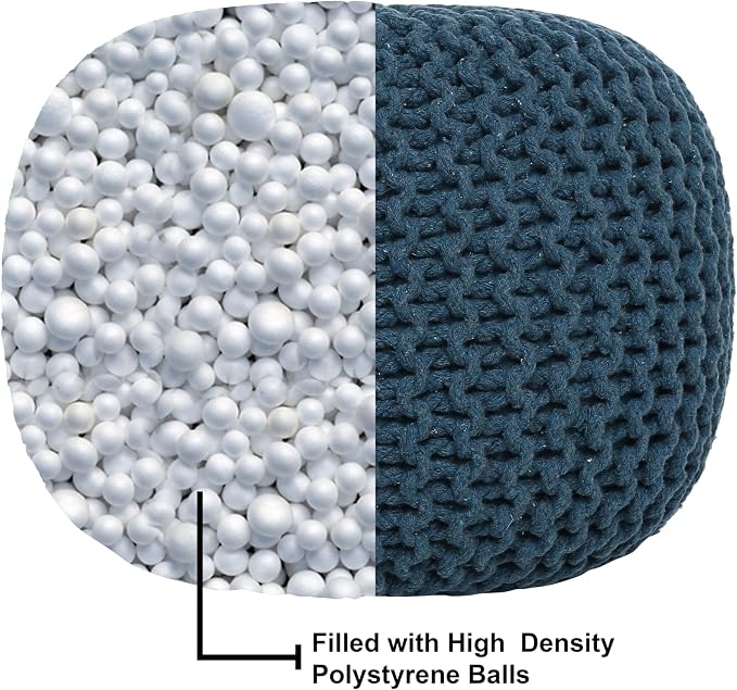 REDEARTH · Round Pouf Foot Stool Bean Bag Ottoman - Image 8