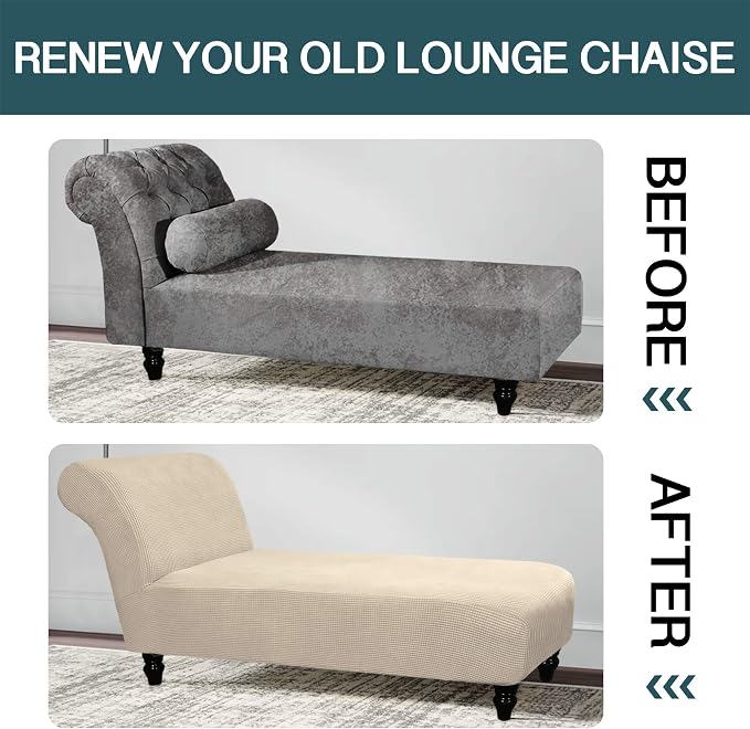 FantasDecor Chaise Lounge Cover Stretch Armless Chair Slipcover - Image 6