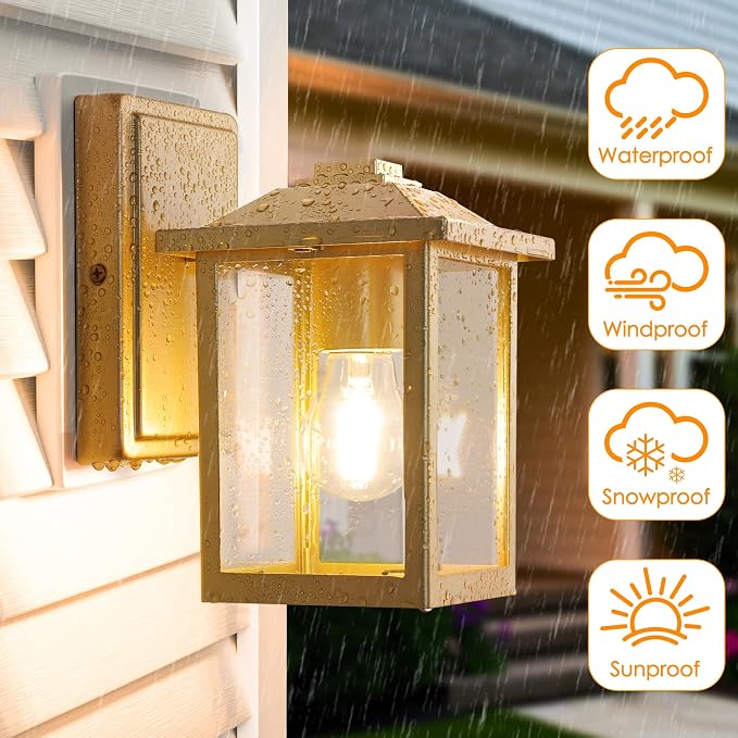Outdoor Wall Lantern, Exterior Waterproof Wall Sconce Light Fixture, Anti-Rust - Image 3
