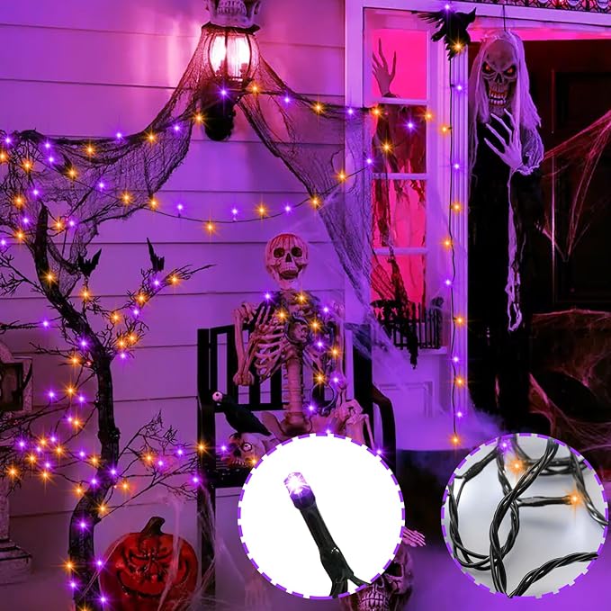 4 Pack Orange Purple Halloween String Lights Battery Operated, Each 16.4Ft 50 - Image 6