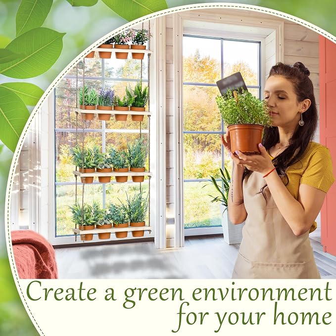 4 Tiered Window Plant Shelves Hanging Herb Planter Indoor Display - Image 5