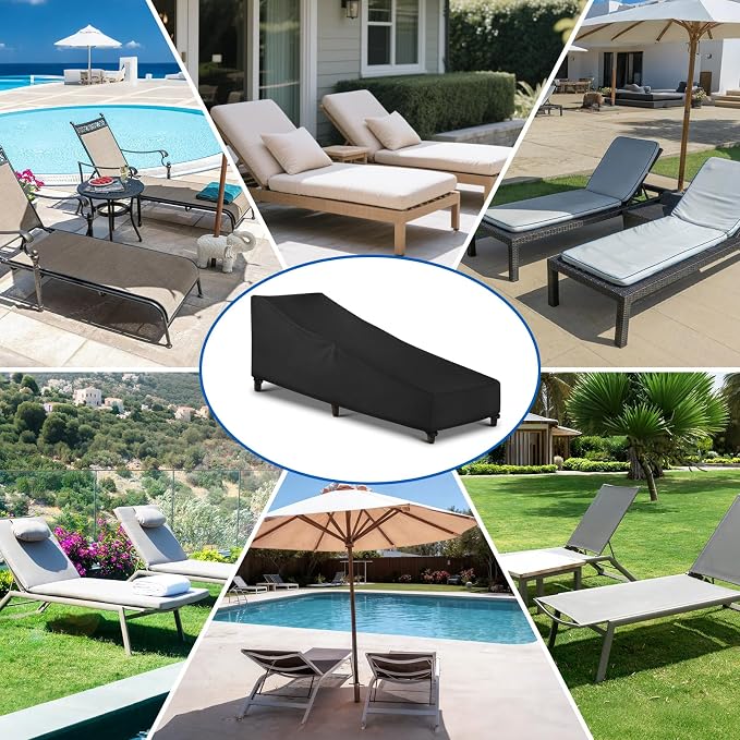 SunPatio Waterproof Outdoor Chaise Lounge Cover, 2 Pack Patio Lounge Chair - Image 6