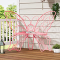 49 Inch Outdoor Bench, Weatherproof Butterfly Front Porch Benches by Decoccino