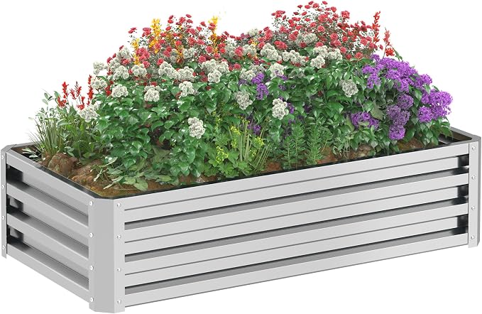 Outsunny Galvanized Raised Garden Bed, by Outsunny