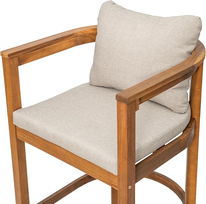Christopher Knight Home Kuart Acacia Wood Outdoor Bar Stool Set of 2 - Image 12