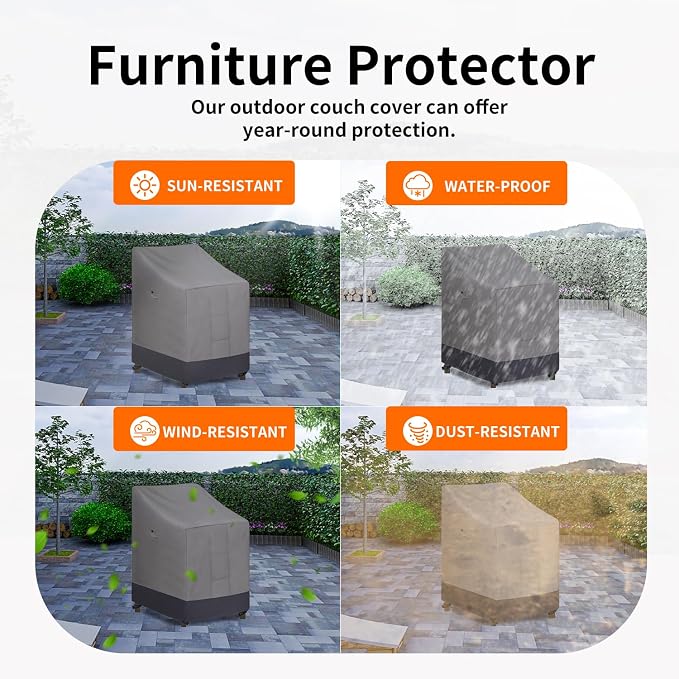 Easy-Going Heavy Duty Outdoor Stackable Chair Cover, Waterproof Patio Chair - Image 5