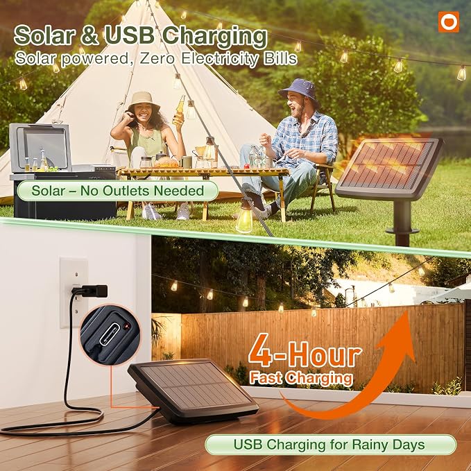 addlon 54 FT Solar String Lights Waterproof, Patio Lights Solar Powered - Image 3