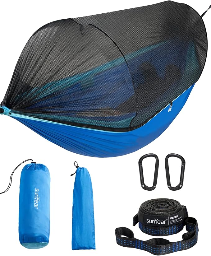 Sunyear Camping Hammock with Net by SleepSafeSwingFree