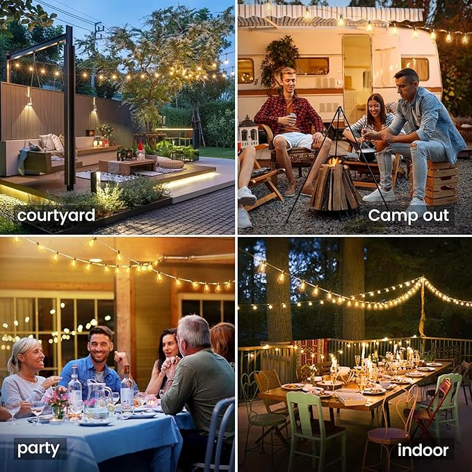 OHLUX 60FT Solar Globe String Lights Outdoor, Shatterproof Solar Patio Lights - Image 2