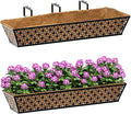 SPECILITE 30" Window Boxes Planters, Heavy Duty Metal Railing Planter Boxes by SPECILITE