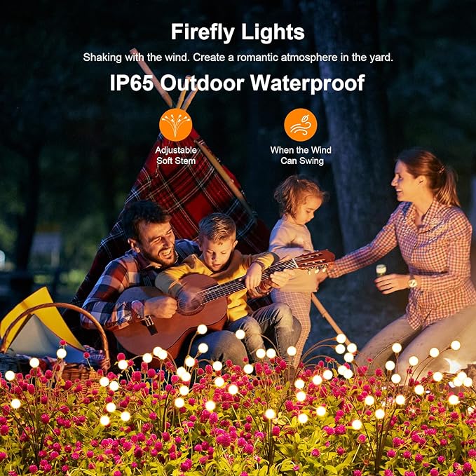 ASMAD Solar Lights Outdoor, Solar Garden Lights, Outdoor Decorations, Firefly - Image 6