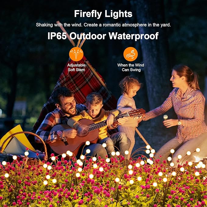 Solar Lights Outdoor, ASMAD Solar Garden Lights, Outdoor Decorations, Firefly - Image 6