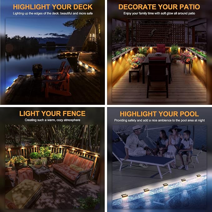 SOLPEX Solar Fence Lights, 6 LEDs Solar Lights Outdoor Waterproof Solar Powered - Image 5