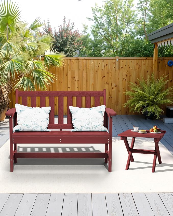 SERWALL Folding Adirondack Side Table, HDPE Small Outdoor Table, No Assembly - Image 10