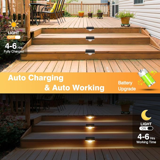 Solar Stair Lights Outdoor Waterproof, 8 Pack Solar Step Lights - Image 4