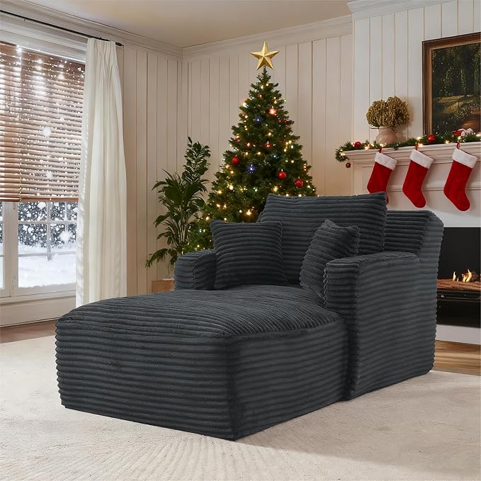 65.4" Chaise Lounge Chair Indoor, Oversized Boneless Couch Comfy Upholstered - Image 8