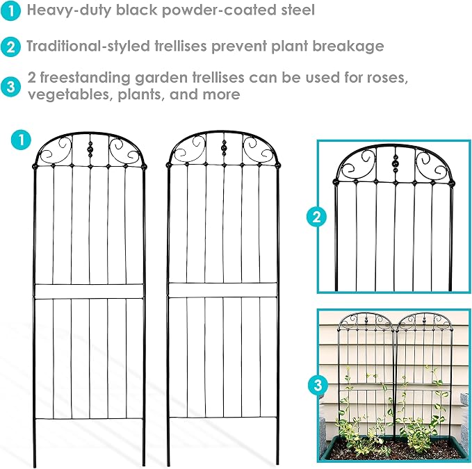 Sunnydaze 32-Inch Traditional Decorative Outdoor Trellis - Image 2