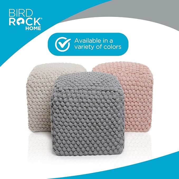 BIRDROCK HOME Buds Pouf Foot Stool Ottoman - Image 5