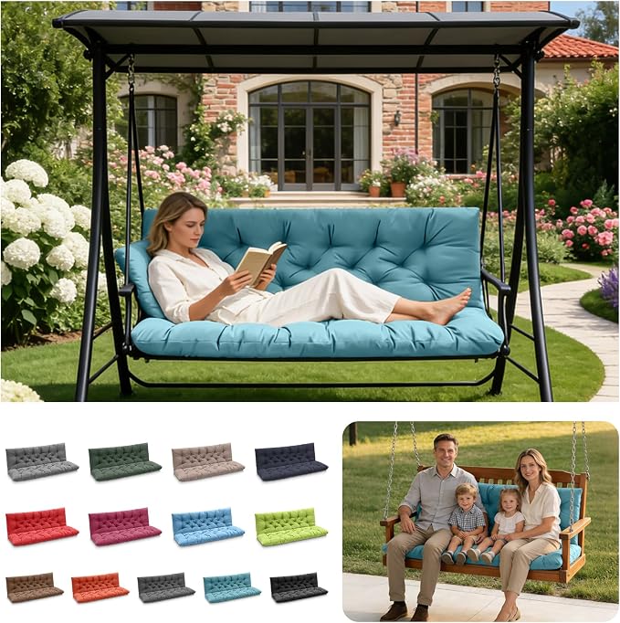 Porch Swing Cushions, Outdoor Swing Replacement Cushions 3 Seater by LCYY.TG