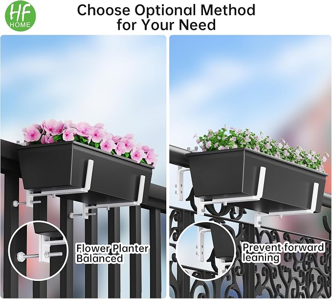 HFHOME Set of 6 Adjustable Window Planter Box Brackets, Planter Shelving - Image 3